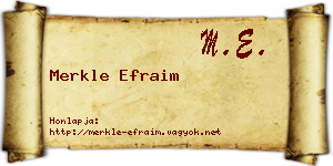 Merkle Efraim névjegykártya